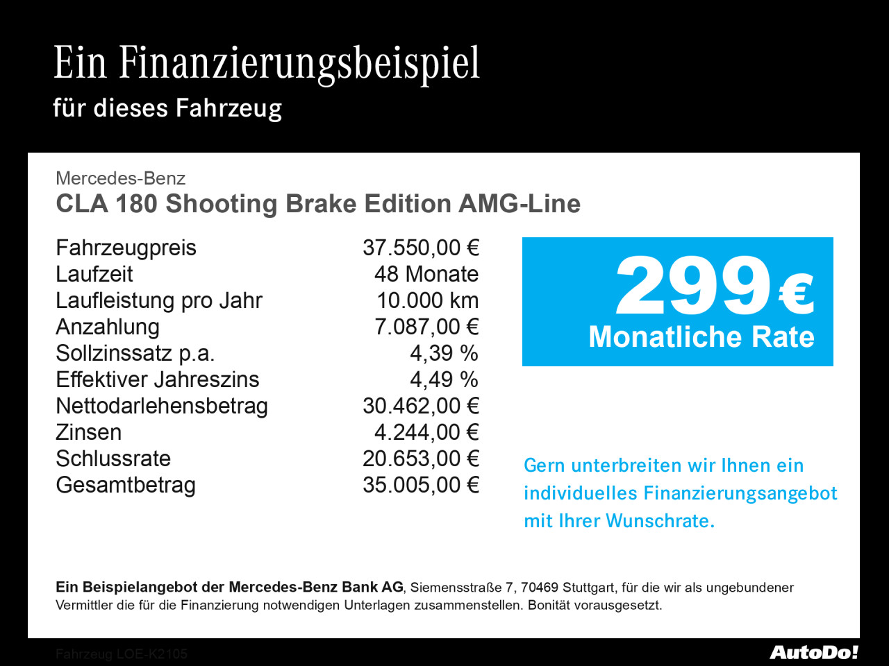 Getriebe: Automatikgetriebe 7G-DCT, 7 G&auml;ngeAusstattungslinie: AMG Line Exterieur: Advanced Plus,  AMG Line InterieurAusstattungspakete: Winterpaket,  AMG Sportpaket,  Komfort Paket: Sitzkomfort-Paket,  Night-Paket,  Licht- und Sichtpaket,  SpiegelpaketAssistenzsysteme: Fernlichtassistent,  Aktiver Park-Assistent inkl. PARKTRONIC,  Surround-Kamerasystem: Park-Paket mit 360&deg;-Kamera,  DISTRONIC,  Berganfahrhilfe,  Spracheingabesystem,  M&uuml;digkeitserkennung,  Spurhalteassistent,  Bremsassistent,  COLLISION PREVENTION ASSIST,  Verkehrszeichenerkennung,  GespannstabilisierungLicht und Sicht: Multibeam LED Scheinwerfer,  Tagfahrlicht,  Regensensor,  Automatisch abblendender Innenspiegel,  W&auml;rmeschutzverglasung,  Ambientebeleuchtung mehrfarbig,  LichtsensorAudio &amp; Kommunikation: MBUX,  Navigationssystem,  Radio,  Multi-Funktions-Display,  Digitaler Radioempfang DAB,  USB Anschluss,  Mercedes connect me,  Handyvorbereitung Bluetooth,  Android Auto u. Apple CarPlay,  Kabelloses Laden f&uuml;r Handys,  WLAN HotspotKomfort: Digitales Kombiinstrument,  Klimaautomatik,  Lordosenst&uuml;tze Fahrer/Beifahrer,  Sitzheizung Fahrer/Beifahrer,  Sportsitze,  Armauflage hinten,  Direktlenkung,  Lenks&auml;ule verstellbar,  HANDS-FREE ACCESS,  Start-Stopp System,  Zentralver. mit Fernbedienung,  Fensterheber elektrisch,  EASY-PACK Heckklappe,  DYNAMIC SELECT,  Getr&auml;nkehalter vornInterieur: Sitze Kunstleder Ledernachbildung ARTICO / Mikrofaser MICROCUT schwarz,  Innenfarbe schwarz,  Multifunktions-Sport-/Lederlenkrad,  Lenkradheizung,  Bordcomputer,  R&uuml;cksitze klappbar,  Dekoreinlagen: Zierelemente Holz Linde schwarz offenporig,  Lenkrad-SchaltwippenExterieur: Anh&auml;ngerkupplung schwenkbar,  Touchscreen Bedienung,  Sportbremsanlage,  AMG Leichtmetallfelgen 18 Zoll,  Au&szlig;enspiegel elekt. anklappbar,  Reifenpannenset,  Notrufsystem,  FahrzeugpersonalisierungSicherheit: i-Size Kindersitzbefestigung,  Fu&szlig;g&auml;ngerschutzsystem,  Fahrer- /Beifahrerairbag,  Seitenairbag vorn und hinten,  Knieairbag Fahrer,  Traktionskontrolle,  Elektr. Stabilit&auml;tsprogramm ESP,  Reifendruckkontrolle,  Wegfahrsperre,  Au&szlig;entemperatur Anzeige,  Antiblockiersystem ABS,  Bremsverschlei&szlig;anzeige,  Notbremsassistent,  Totwinkel-AssistentWeitere Ausstattung: PDB Advanced-Plus-Paket mit  Digitalen Extras,  321 Fingerabdruck Scanner,  DB7 Edition AMG-LineSonstige Ma&szlig;e und Gewichte: Nutzlast: 520 kg,  zul&auml;ssiges Gesamtgewicht: 2.050 kg,  Radstand: 2.729 mm24 Monate Garantie ab Erstzulassung. Fahrzeug hat Haltedauer. Liefertermin in Abstimmung mit dem Verk&auml;ufer. Irrt&uuml;mer und &Auml;nderungen vorbehalten