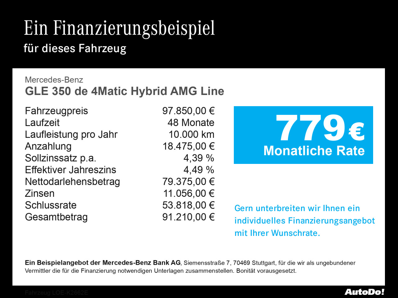 Getriebe: Automatikgetriebe 9 G-TRONIC, 9 G&auml;ngeDetailangaben f&uuml;r XEV Fahrzeug: Batterietechnologie: Lithium-Ionen,  Nutzbare Batteriekapazit&auml;t: 25,0kWhAusstattungslinie: AMG Line Exterieur,  AMG Line InterieurAusstattungspakete: Winterpaket,  AMG Sportpaket,  Komfort Paket: Vorr&uuml;stung f&uuml;r Konnektivit&auml;ts-Paket Navigation und Komfort,  Night-Paket,  Chrompaket,  SpiegelpaketAssistenzsysteme: Head-up-Display HUD,  Fernlichtassistent,  Aktiver Park-Assistent inkl. PARKTRONIC,  Surround-Kamerasystem: Park-Paket mit 360&deg;-Kamera,  Berganfahrhilfe,  Bergabfahrhilfe,  Spracheingabesystem,  M&uuml;digkeitserkennung,  Spurhalteassistent,  Bremsassistent,  Anh&auml;ngerrangierassistent,  COLLISION PREVENTION ASSIST,  Verkehrszeichenerkennung,  GespannstabilisierungLicht und Sicht: Multibeam LED Scheinwerfer,  Tagfahrlicht,  Automatisch abblendender Innenspiegel,  W&auml;rmeschutzverglasung,  Ambientebeleuchtung,  Lichtsensor,  MAGIC VISION CONTROLAudio &amp; Kommunikation: MBUX,  Navigationssystem,  Radio,  Digitaler Radioempfang DAB,  Burmester Surround-Soundsystem,  USB Anschluss,  Mercedes connect me,  Handyvorbereitung Bluetooth,  Android Auto u. Apple CarPlay,  WLAN HotspotKomfort: Widescreen Cockpit,  Klimaautomatik,  Panorama-Schiebedach,  Fahrer-/Beifahrersitz elektrisch,  Memoryfunktion Fahrersitz,  Lordosenst&uuml;tze Fahrer/Beifahrer,  Sitzheizung Fahrer/Beifahrer,  Armauflage Fahrer/Beifahrer,  Servolenkung,  Lenks&auml;ule verstellbar,  Keyless-Start,  Start-Stopp System,  Zentralver. mit Fernbedienung,  Fensterheber elektrisch,  EASY-PACK Heckklappe,  Fahrprofilauswahl,  VorklimatisierungInterieur: Sitze Leder Leder Nappa / Leder schwarz,  Innenfarbe schwarz,  Multifunktions-Sport-/Lederlenkrad,  Lenkradheizung,  Bordcomputer,  Laderaumabdeckung: Easy Pack,  Dekoreinlagen: H31 Zierelemente Holz Eiche anthrazit offenporig,  Lenkrad-SchaltwippenExterieur: AIRMATIC DC,  Anh&auml;ngerkupplung schwenkbar,  Touchscreen Bedienung,  AMG Leichtmetallfelgen 22 Zoll,  Au&szlig;enspiegel elekt. anklappbar,  Bremsenergier&uuml;ckgewinnung,  Reifenpannenset,  Notrufsystem,  Ladekabel Mode 2,  Trittbretter,  FahrzeugpersonalisierungSicherheit: i-Size Kindersitzbefestigung,  Fahrer- /Beifahrerairbag,  Kopfairbag vorn,  Seitenairbag vorn,  Knieairbag Fahrer,  Traktionskontrolle,  Elektr. Stabilit&auml;tsprogramm ESP,  Reifendruckkontrolle,  Wegfahrsperre,  Au&szlig;entemperatur Anzeige,  Antiblockiersystem ABS,  Bremsverschlei&szlig;anzeige,  Notbremsassistent,  Akustischer Umfeldschutz,  Totwinkel-AssistentWeitere Ausstattung: 2S0 Digitales Extra: Individualisierungs-Paket,  PDB Advanced-Plus-Paket mit  Digitalen Extras,  321 Fingerabdrucksensor,  38U Digitales Extra: Remote und Charging Services Plus,  273 Ausstiegswarnfunktion,  82B On-board AC-Lader bis 11 kW,  34U Digitales Extra: Remote Services Premium,  Memory-Paket,  PRE-SAFE-SystemSonstige Ma&szlig;e und Gewichte: Nutzlast: 580 kg,  zul&auml;ssiges Gesamtgewicht: 3.260 kg,  Radstand: 2.995 mm24 Monate Garantie ab Erstzulassung. Fahrzeug hat Haltedauer. Liefertermin in Abstimmung mit dem Verk&auml;ufer. Irrt&uuml;mer und &Auml;nderungen vorbehalten