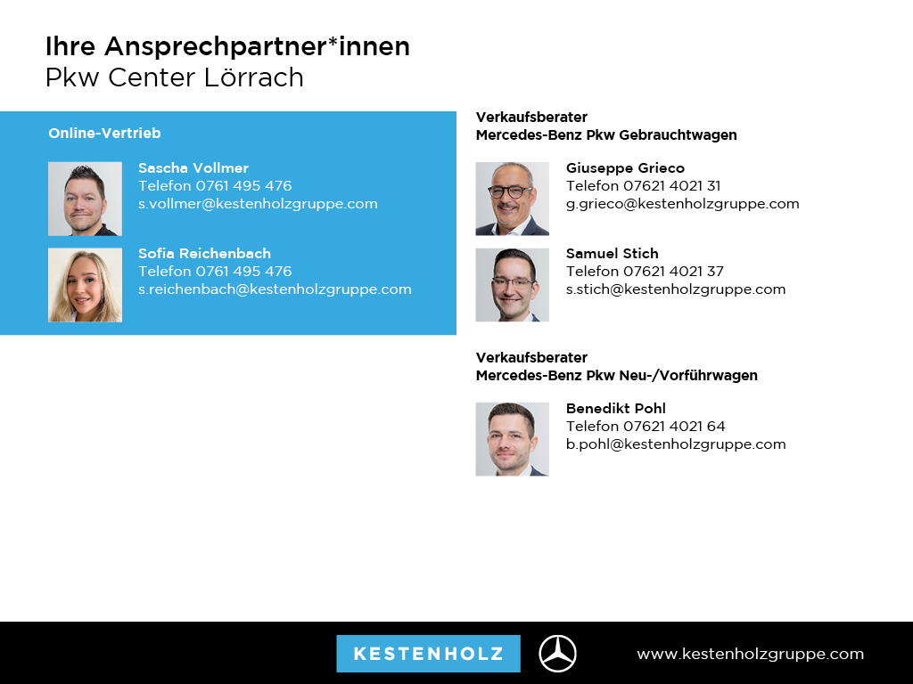 Getriebe: Automatikgetriebe 9 G-TRONIC, 9 G&auml;ngeAusstattungslinie: AMG Line Exterieur: Advanced Plus,  AMG Line InterieurAusstattungspakete: Winterpaket,  AMG Sportpaket,  Komfort Paket: Kofferraumkomfort-Paket,  Night-Paket,  Ablagepaket,  Chrompaket,  SpiegelpaketAssistenzsysteme: Fernlichtassistent,  Aktiver Park-Assistent inkl. PARKTRONIC,  R&uuml;ckfahrkamera,  Fahrlichtautomatik,  Berganfahrhilfe,  Spracheingabesystem,  M&uuml;digkeitserkennung,  Spurhalteassistent,  Bremsassistent,  COLLISION PREVENTION ASSIST,  ATTENTION ASSIST,  Verkehrszeichenerkennung,  GespannstabilisierungLicht und Sicht: Digital Light,  Tagfahrlicht,  Regensensor,  Automatisch abblendender Innenspiegel,  W&auml;rmeschutzverglasung,  Ambientebeleuchtung mehrfarbig,  LichtsensorAudio &amp; Kommunikation: MBUX,  Navigationssystem,  Radio,  Multi-Funktions-Display,  Digitaler Radioempfang DAB,  Burmester Surround-Soundsystem,  USB Anschluss,  Handyvorbereitung Bluetooth,  Android Auto u. Apple CarPlay,  Kabelloses Laden f&uuml;r Handys,  WLAN HotspotKomfort: Widescreen Cockpit,  Klimaautomatik,  Fahrer-/Beifahrersitz elektrisch,  Memoryfunktion Fahrer-/Beifahrersitz,  Lordosenst&uuml;tze Fahrer/Beifahrer,  Sitzheizung vorn u. hinten,  Sportsitze,  Armauflage Fahrer/Beifahrer,  Servotronic,  Lenks&auml;ule verstellbar,  Keyless-Start,  Auto Start Stop Funktion,  Zentralver. mit Fernbedienung,  Fensterheber elektrisch,  Kopfst&uuml;tzen vorn und hinten,  EASY-PACK Heckklappe,  DYNAMIC SELECT,  Getr&auml;nkehalter vornInterieur: Sitze Kunstleder Ledernachbildung ARTICO / Mikrofaser MICROCUT schwarz,  Innenfarbe schwarz,  Multifunktions-Sport-/Lederlenkrad,  Lenkradheizung,  Bordcomputer,  R&uuml;cksitze klappbar,  Laderaumabdeckung: Easy Pack,  Dekoreinlagen: H04 Zierelemente Holz schwarz offenporig aluminium lines,  Bodenbelag Teppich,  Lenkrad-SchaltwippenExterieur: AGILITY CONTROL Fahrwerk,  Anh&auml;ngerkupplung schwenkbar,  Touchscreen Bedienung,  AMG Leichtmetallfelgen 20 Zoll,  Au&szlig;enspiegel elekt. anklappbar,  Dachreling: schwarz,  Reifenpannenset,  Notrufsystem,  Trittbretter,  FahrzeugpersonalisierungAirbags: Mittelairbag vornSicherheit: i-Size Kindersitzbefestigung,  Fahrer- /Beifahrerairbag,  Seitenairbag vorn,  Knieairbag Fahrer,  Traktionskontrolle,  Elektr. Stabilit&auml;tsprogramm ESP,  Reifendruckkontrolle,  Wegfahrsperre,  Au&szlig;entemperatur Anzeige,  Antiblockiersystem ABS,  Bremsverschlei&szlig;anzeige,  Notbremsassistent,  Totwinkel-AssistentWeitere Ausstattung: PDB Advanced-Plus-Paket mit  Digitalen Extras,  321 Fingerabdruck ScannerSonstige Ma&szlig;e und Gewichte: Nutzlast: 600 kg,  zul&auml;ssiges Gesamtgewicht: 2.510 kg,  Radstand: 2.888 mmIrrt&uuml;mer und &Auml;nderungen vorbehalten